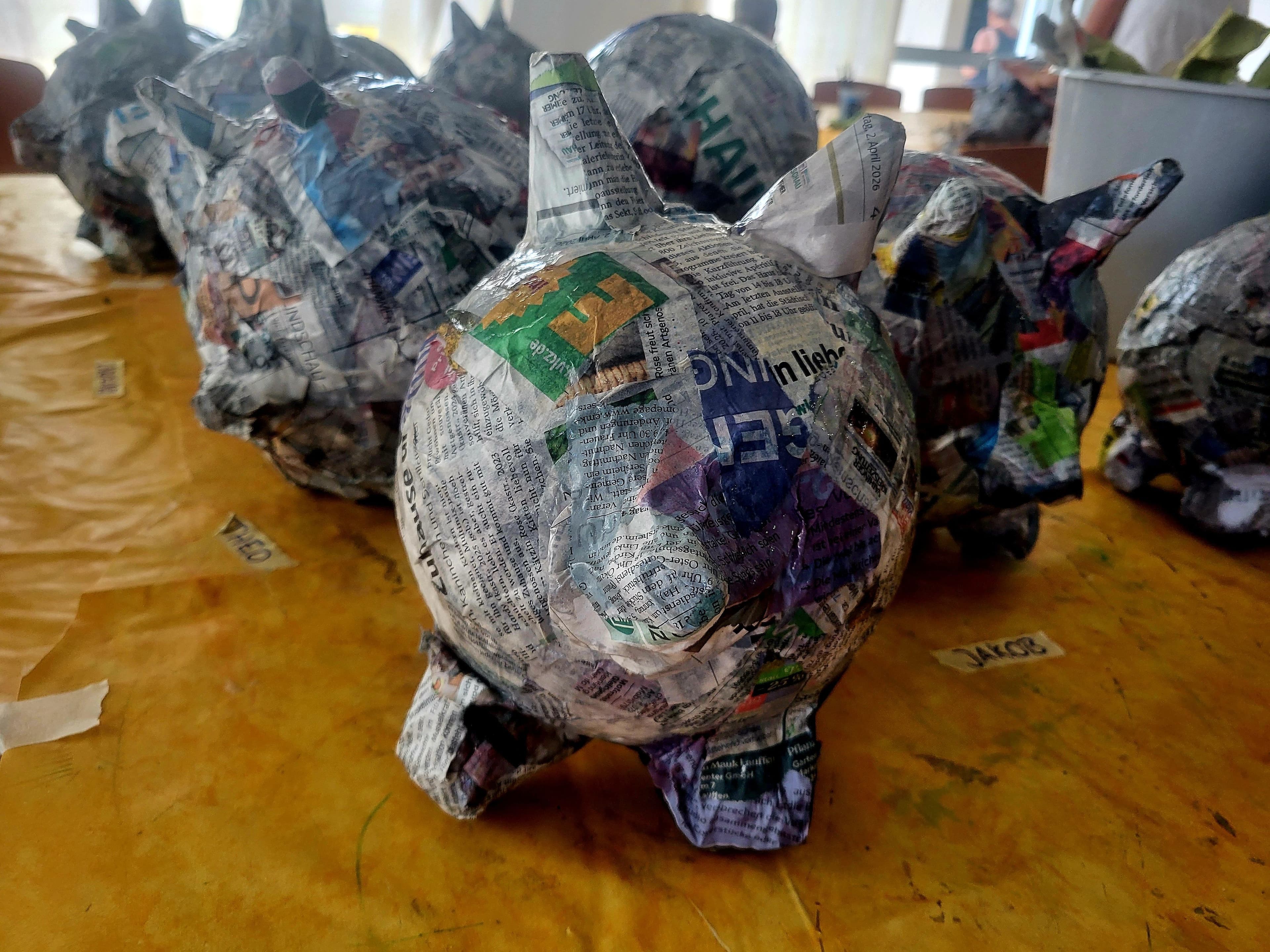 Fertig beklebte Luftballons